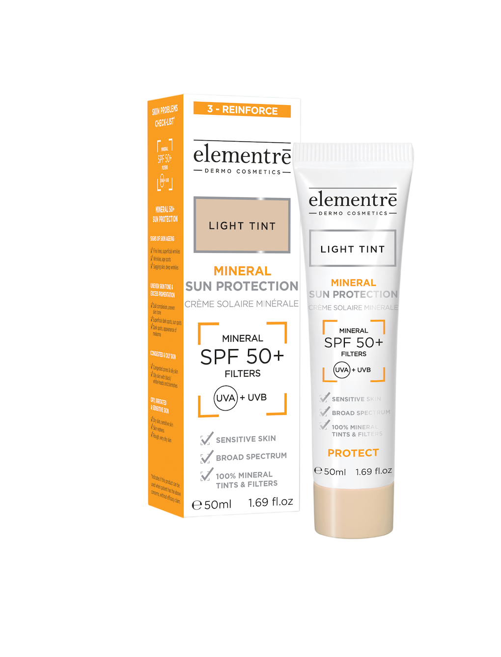 ELEMENTRE MINERAL SUN PROTECTION SPF50+ LIGHT 50ML - Lovli 