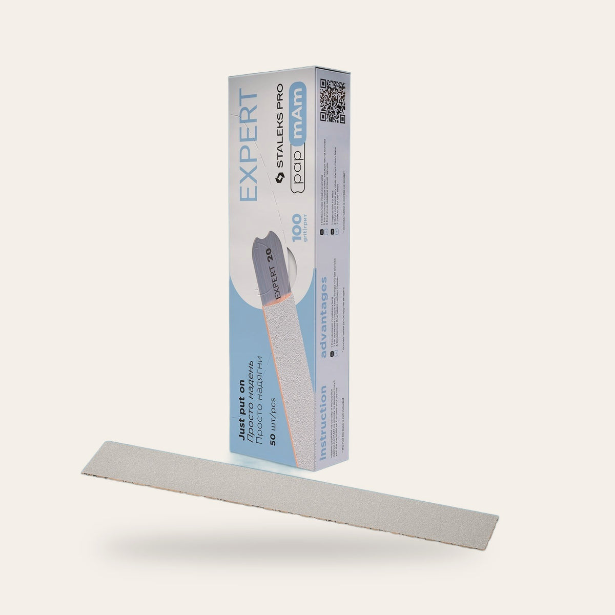 Disposable white files Expert 22 100 grit 50 st