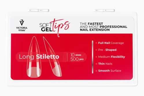 Soft Gel Tips Long Stiletto 500 pcs