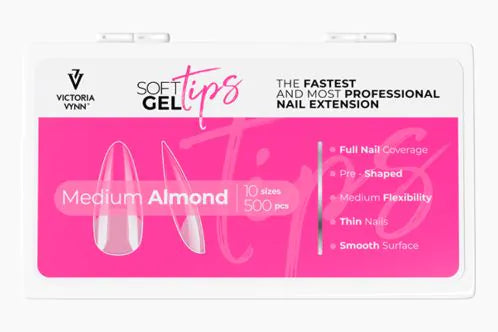Soft Gel Tips Medium Almond 500 pcs